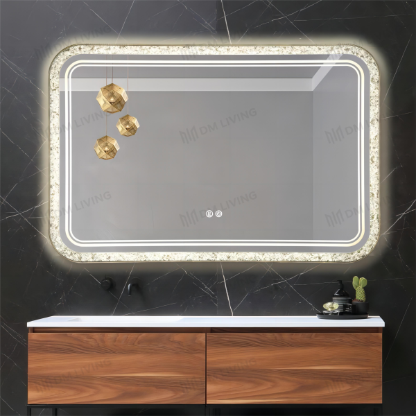 Καθρέφτης LED Μοντέρνος 98x65cm DM052 - Φωτισμός Υποβάθρου και Λειτουργία Αποθάμβωσης για Μια Προηγμένη Εμπειρία