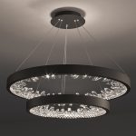 Κρεμαστό φωτιστικό LED DM Living, Μοντέλο DM23529/40+60 Μαύρο - Μοντέρνα Κομψότητα με Διακοσμητικά Κρύσταλλα για Διακριτικό Φωτισμό