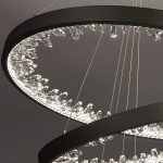 Κρεμαστό φωτιστικό LED DM Living, Μοντέλο DM23529/40+60 Μαύρο - Μοντέρνα Κομψότητα με Διακοσμητικά Κρύσταλλα για Διακριτικό Φωτισμό
