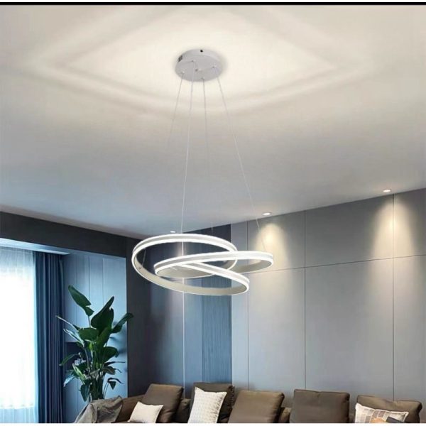 Κρεμαστό φωτιστικό LED Modern DM8795/550 - Κομψός Σχεδιασμός με Τηλεχειρισμό και Ρυθμιζόμενη Θερμοκρασία Χρώματος, Λευκό