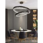 Κρεμαστό φωτιστικό LED DM Living, Μοντέλο DM23529/40+60 Μαύρο - Μοντέρνα Κομψότητα με Διακοσμητικά Κρύσταλλα για Διακριτικό Φωτισμό