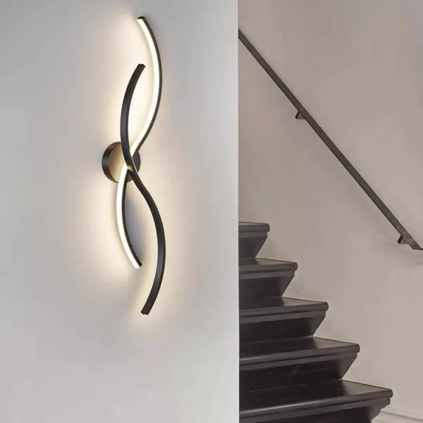 Εφαρμογή LED προηγμένης τεχνολογίας DM Living, Μοντέλο DM9088/2, Μαύρο - Καλλιτεχνικός και Μοντέρνος Φωτισμός για Σύγχρονα Δωμάτια