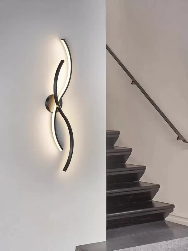 Εφαρμογή LED προηγμένης τεχνολογίας DM Living, Μοντέλο DM9088/2, Μαύρο - Καλλιτεχνικός και Μοντέρνος Φωτισμός για Σύγχρονα Δωμάτια