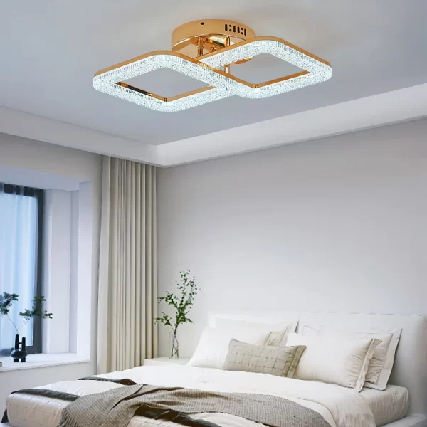 Σύγχρονο LED φωτιστικό DM Living, Μοντέλο DM230/2 - Τηλεχειριστήριο και Ρυθμιζόμενη Ένταση με Χρυσό Φινίρισμα για Εξατομικευμένο Φωτισμό