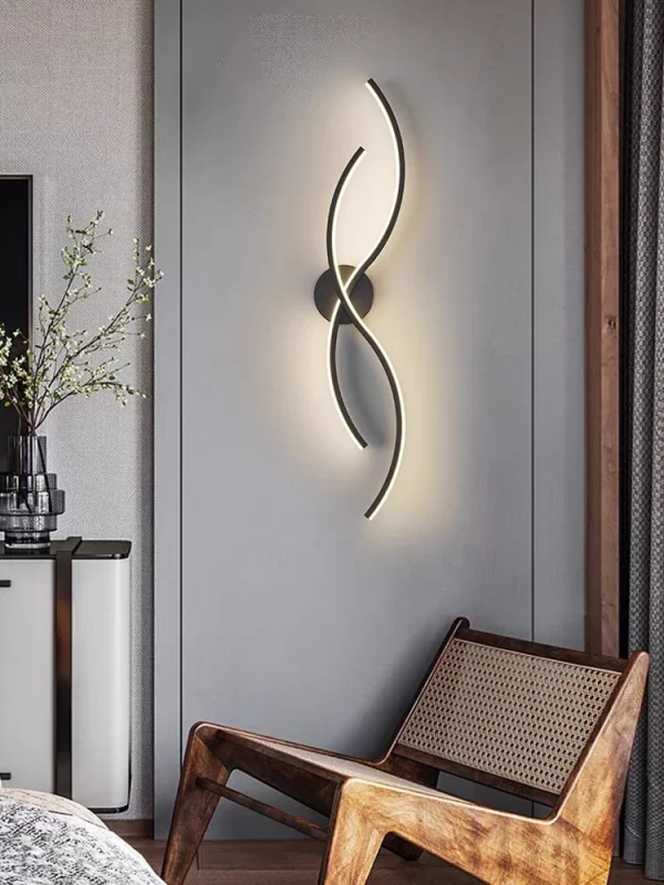 Εφαρμογή LED προηγμένης τεχνολογίας DM Living, Μοντέλο DM9088/2, Μαύρο - Καλλιτεχνικός και Μοντέρνος Φωτισμός για Σύγχρονα Δωμάτια