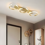 Πολυτελής χρυσή οροφική λάμπα DM-G4098/3 GD, 73CM - Τηλεχειρισμός wifi 2.4G με 3 επιλογές φωτισμού και ρυθμιζόμενη ένταση.