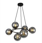 Φωτιστικό LED Lux Gold Modern Nordic με 6 Καπνιστές Μπάλες, Μοντέλο DM-VP2413-6 - Κομψός Φωτισμός για Σύγχρονους Χώρους