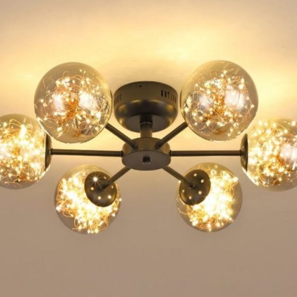 Φωτιστικό LED Lux Gold Modern Nordic με 6 σφαίρες, μοντέλο DM-G3505-6 - Κομψός φωτισμός για σύγχρονους χώρους.