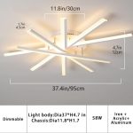Πολυτελής Φωτιστικό DM-G4036-5, Σχεδιασμός με 5 Χερούλια, Τηλεχειριστήριο και 3 Ρυθμίσεις Φωτισμού, 150W, Λευκό - Κομψός και Εξατομικευμένος Φωτισμός για Κάθε Δωμάτιο
