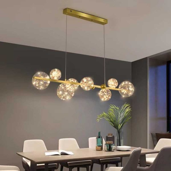 <strong>Πολυτελής LED Φωτιστικό Οροφής Χρυσό, 70W με 8 Διάφανες Λάμπες - Εξαιρετικός Φωτισμός και Μοντέρνος Σχεδιασμός DM-DX6603/8 GD</strong>