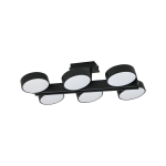 Πολυτελής Φωτιστικό LED Μαύρο, 6x12W, με Τηλεχειρισμό WiFi 2.4G - Ψυχρό/Ζεστό/Ουδέτερο Φως DM8836/6