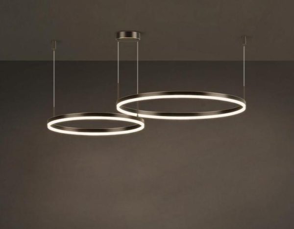 Κρεμαστό φωτιστικό LED Πολυτέλειας Τύπου DM-G3651-40+60, Με Τηλεχειριστήριο, 3 Τύποι Φωτισμού, Ρυθμιζόμενο Ύψος, 120W, Μαύρο