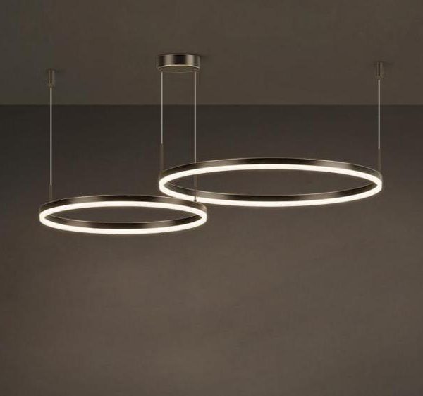Κρεμαστό φωτιστικό LED Πολυτέλειας Τύπου DM-G3651-40+60, Με Τηλεχειριστήριο, 3 Τύποι Φωτισμού, Ρυθμιζόμενο Ύψος, 120W, Μαύρο