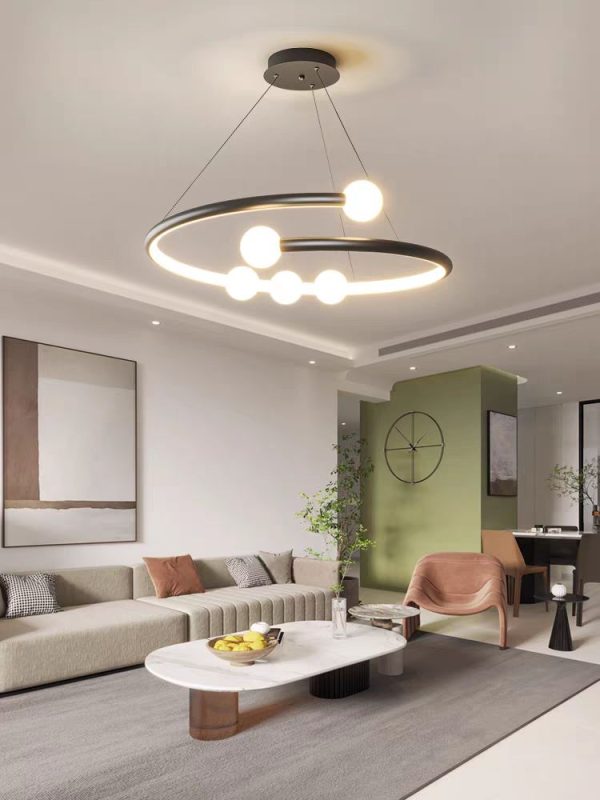 Κρεμαστό LED Φωτιστικό με Τηλεχειρισμό WiFi 2.4G, Ρυθμιζόμενο Φως Κρύο/Ζεστό/Ουδέτερο, Προηγμένος Φωτισμός και Σύγχρονο Στυλ DM-G4128 Μαύρο