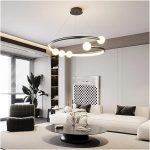 Κρεμαστό LED Φωτιστικό με Τηλεχειρισμό WiFi 2.4G, Ρυθμιζόμενο Φως Κρύο/Ζεστό/Ουδέτερο, Προηγμένος Φωτισμός και Σύγχρονο Στυλ DM-G4128 Μαύρο