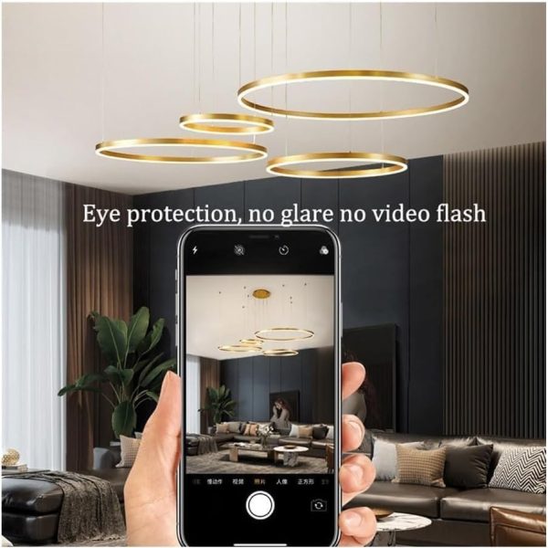 Κρεμαστό φωτιστικό LED Πολυτέλειας Τύπου DM-G3651-40+60, Με Τηλεχειριστήριο, 3 Τύποι Φωτισμού, Ρυθμιζόμενο Ύψος, 120W, Μαύρο