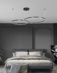 Κρεμαστό φωτιστικό LED Πολυτέλειας Τύπου DM-G3651-40+60, Με Τηλεχειριστήριο, 3 Τύποι Φωτισμού, Ρυθμιζόμενο Ύψος, 120W, Μαύρο