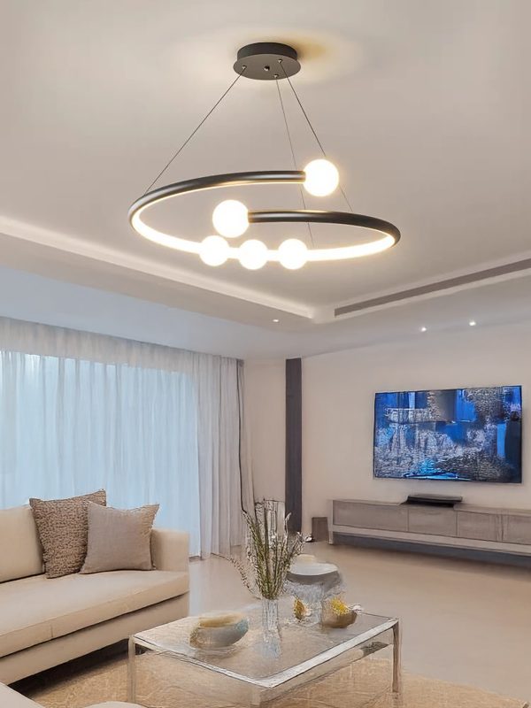 Κρεμαστό LED Φωτιστικό με Τηλεχειρισμό WiFi 2.4G, Ρυθμιζόμενο Φως Κρύο/Ζεστό/Ουδέτερο, Προηγμένος Φωτισμός και Σύγχρονο Στυλ DM-G4128 Μαύρο