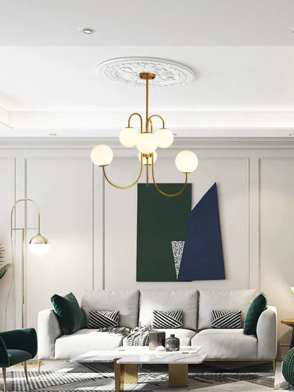 Κρεμαστό φωτιστικό DM Living Exclusive, Μοντέλο DM5968-6, Με Λεπτομερή Καπέλα - Χρυσός Σχεδιασμός, 6 X E27, Ιδανικό Για Σαλόνια Ή Πολυτελείς Δωμάτια