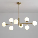 Κομψή Φωτιστική Πολυθρόνα DM Living, Μοντέλο DM6969-8, Με Χρυσά Καπέλα - Σοφιστικέ Σχεδιασμός Και Ευρύχωρος Με 8 Βάσεις E27 Για Προηγμένο Φωτισμό