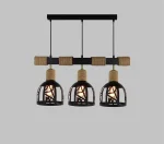 Κρεμαστό Ρουστίκ DM Living, Μοντέλο DM5573-3, Με 3 X E27, Συνδυάζοντας το Ρυθμιζόμενο Στυλ με την Αριστοκρατική Μαύρη Κομψότητα.