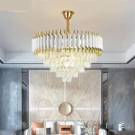 Καντηλάμπρα DM Living Premium, Μοντέλο DM9001/400, Κρύσταλλο Υφή - 4 X E27, Λευκό/Χρυσό, Ιδανικό Για Πολυτελή Εσωτερικούς Χώρους