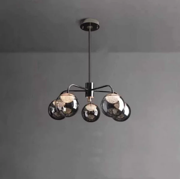 Σύγχρονο Φωτιστικό DM Living, Μοντέλο DM5970-5, Με Καπέλα και Χρωμίου Φινίρισμα - 5 Βάσεις E27 Για Προηγμένο Φωτισμό