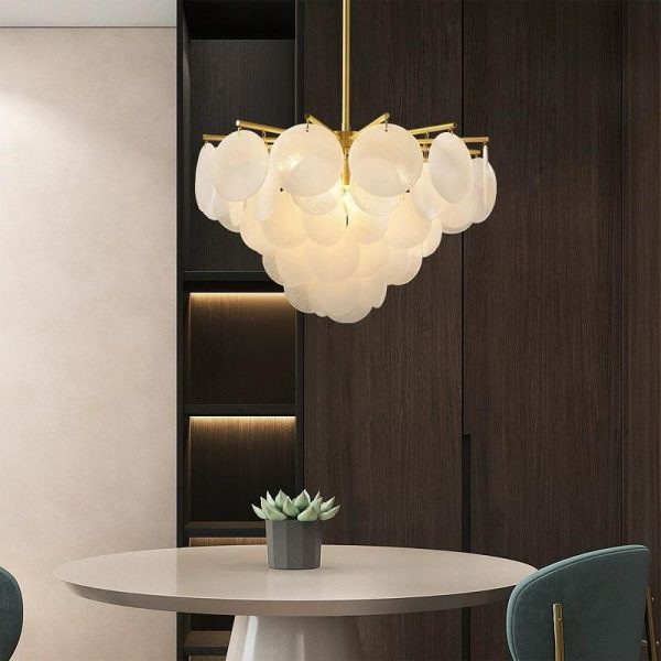 Καντηλάμπρα Μοντέρνας Σχεδίασης DM Living, Μοντέλο DM5557/600, Χρυσή - Εκλεπτυσμένος Συνδυασμός Γυαλιού και Μετάλλου με 8 X E14 για Πρεμιέρας Χώρους.