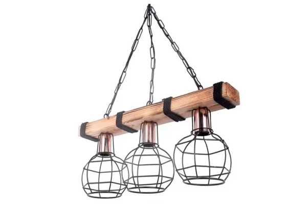 Κρεμαστό Φωτιστικό DM Living, Μοντέλο DM5719-3, Ρουστίκ Στυλ Με Τρεις Πηγές Φωτός E27 - Ιδανικό Για Κομψά Εσωτερικά, Μαύρο