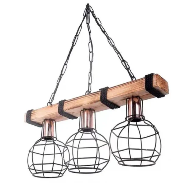 Κρεμαστό Φωτιστικό DM Living, Μοντέλο DM5719-3, Ρουστίκ Στυλ Με Τρεις Πηγές Φωτός E27 - Ιδανικό Για Κομψά Εσωτερικά, Μαύρο