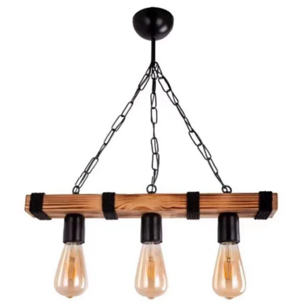 Κρεμαστό Ρουστίκ DM Living, Μοντέλο DM5718-3, Κομψός Σχεδιασμός Με 3 X E27 - Ρυθμιζόμενο Ύψος και Προηγμένο Μαύρο Φινίρισμα