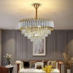 Καντηλάμπρα DM Living Premium, Μοντέλο DM9001/600, Κρύσταλλο Υφή - 10 X E27, Λευκό/Χρυσό, Ιδανικό Για Πολυτελή Εσωτερικά.