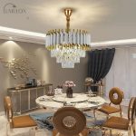 Καντηλάμπρα DM Living Premium, Μοντέλο DM9001/600, Κρύσταλλο Υφή - 10 X E27, Λευκό/Χρυσό, Ιδανικό Για Πολυτελή Εσωτερικά.