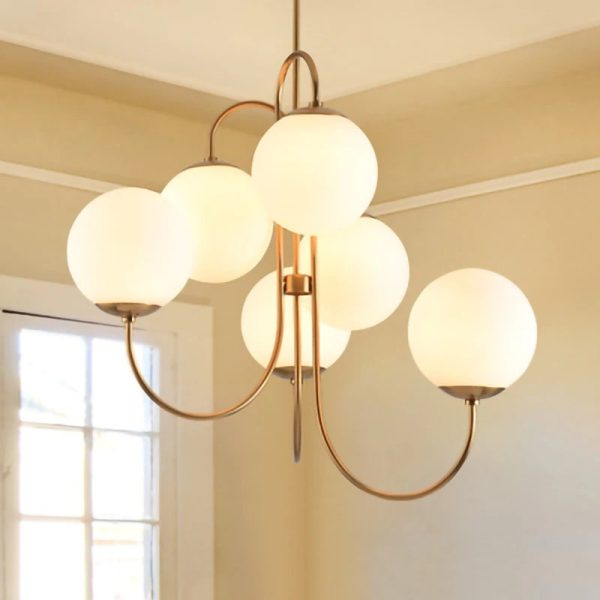 Κρεμαστό φωτιστικό DM Living Exclusive, Μοντέλο DM5968-6, Με Λεπτομερή Καπέλα - Χρυσός Σχεδιασμός, 6 X E27, Ιδανικό Για Σαλόνια Ή Πολυτελείς Δωμάτια