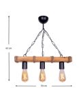 Κρεμαστό Ρουστίκ DM Living, Μοντέλο DM5718-3, Κομψός Σχεδιασμός Με 3 X E27 - Ρυθμιζόμενο Ύψος και Προηγμένο Μαύρο Φινίρισμα