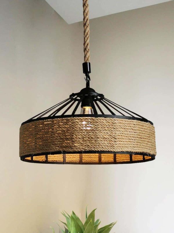 Κρεμαστό Ρουστίκ DM Living, Μοντέλο DM608-1, 1 x E27, Ρυθμιζόμενο Ύψος, Μαύρο