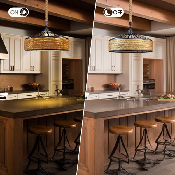 Κρεμαστό Ρουστίκ DM Living, Μοντέλο DM609-1, 1 x E27, Ρυθμιζόμενο Ύψος, Μαύρο