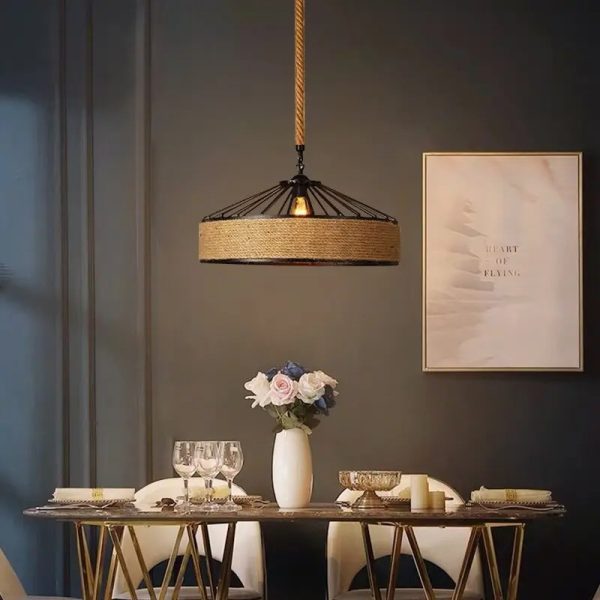 Κρεμαστό Ρουστίκ DM Living, Μοντέλο DM607-1, 1 x E27, Ρυθμιζόμενο Ύψος, Μαύρο