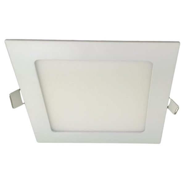 Προβολέας LED Slim τετράγωνος 166x166mm, 12W=75W, 2700K, θερμό φως