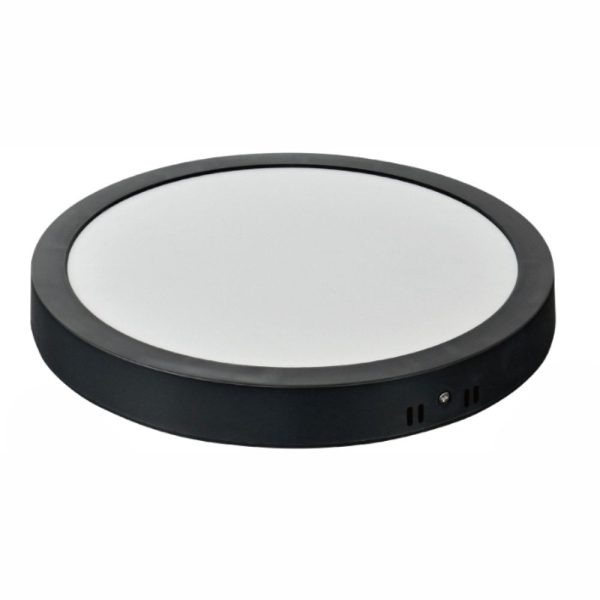 Φωτιστικό LED Sole με μαύρο πλαίσιο, στρογγυλό, εφαρμοζόμενο Ø300, 36W, 4100k, ουδέτερο φως